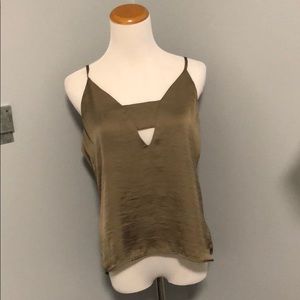 Silk olive tank